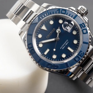 Cronos Sub Diver Men Watch Stainless Steel PT5000 Brushed Bracelet Ceramic Bezel 200 Meters Water Resistant L6018 - Product Image 3