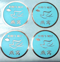 Vente en gros d'emballage de boîte de couleur PET personnalisé autocollants de logo adhésifs détachables avec joint anti-contrefaçon de résidus pour fruits