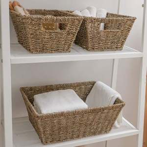 <span class=keywords><strong>Panier</strong></span> à linge avec planche à repasser en bois, rotin noir, <span class=keywords><strong>panier</strong></span> minimaliste, canasta, cadeau <span class=keywords><strong>de</strong></span> <span class=keywords><strong>naissance</strong></span>, rond nordique, rangement pour enfants - Product Image 4