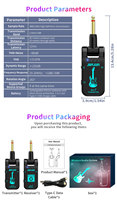 Récepteur sans fil pour batterie, guitare électrique et basse, 2,4 GHz, anti-interférence, portée 40 mètres, WS-4, vente en gros