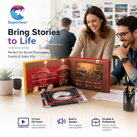Brochure vidéo artisanale avec écran LCD IPS A5 de 7,0 pouces, 2 Go de mémoire et contrôle du volume, pour usine OEM/ODM