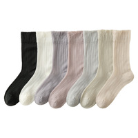 Chaussettes d'été fines mi-mollet sans couture respirantes en maille et dentelle pour femme Ice Ice, en polycoton, à aiguille simple, blanches, effet cristal frais