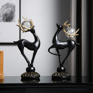 Figuras de Animales Artificiales de Poliresina Personalizadas, Pintadas a Mano, Realistas, Estatuas de Ciervos Navideños de Resina, Coleccionables de Arte para el Hogar - Product Image 4
