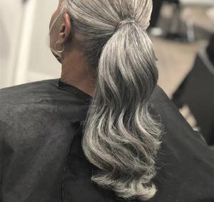 <span class=keywords><strong>Chignon</strong></span> bouffant <span class=keywords><strong>queue</strong></span> <span class=keywords><strong>de</strong></span> <span class=keywords><strong>cheval</strong></span> tendance pour cheveux gris en croissance, mèches sel et poivre, extensions <span class=keywords><strong>de</strong></span> cheveux gris naturel pour femmes 120g - Product Image 5
