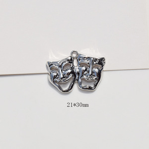 Pendentif Masque Cœur Papillon en Alliage Style Européen-Américain, Breloque Zircon pour Fabrication de Colliers, Formes Mixtes, Matériaux de Bricolage - Product Image 4