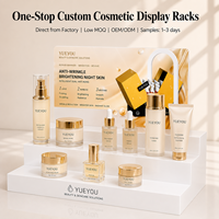 Support de présentation cosmétique portable en acrylique personnalisé à 3 niveaux, résistant à l'eau, écologique, pour les magasins de détail et les salons de beauté