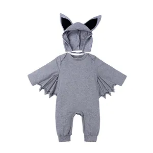 2022 New Design Newborn Baby Boys Bat Cosplay Halloween Costume Infant Onesie with Hat