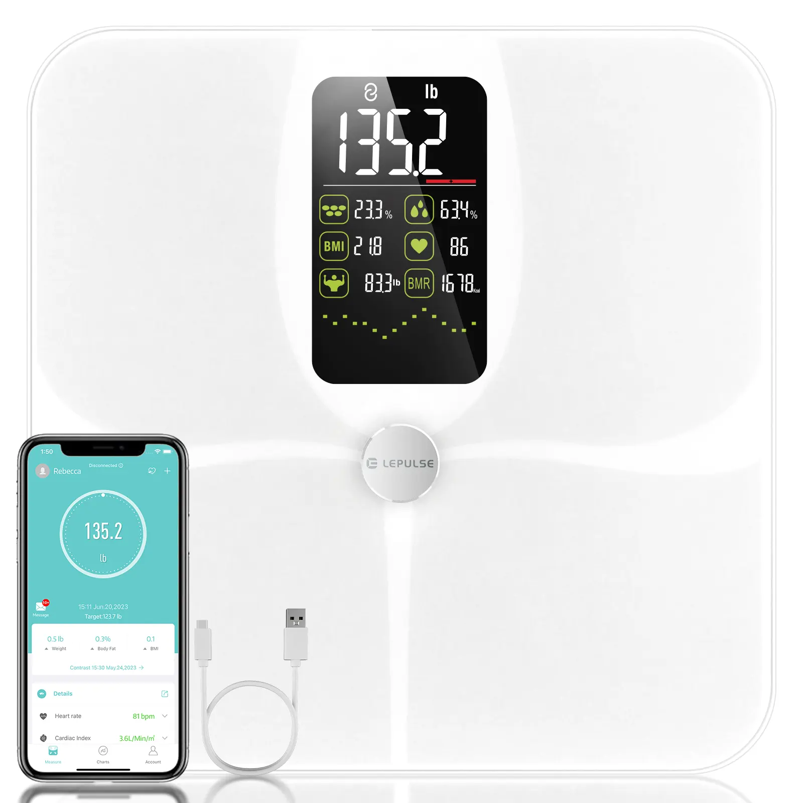 Lepulse F4 Pro 180kg 4 Electrodes Smart Digital Body Fat Scale Smart Body Weight Scale Fitness Health Bluetooth Bathroom Scales