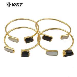 WT-B503 Mới Đến Thời Trang Bangle Ngọc Trai Tự Nhiên Và Đen Tourmaline Bangle Điều Chỉnh Kích Thước Phụ Nữ Stylish Charm Jewelry Bangle - Product Image 2