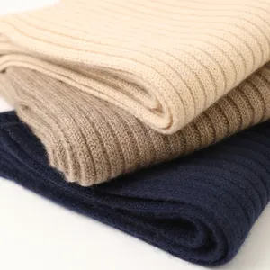 2023 hot selling custom Winter Warm knitted vertical stripe Women Cashmere Scarf men luxury neck warmer cashmere scarves