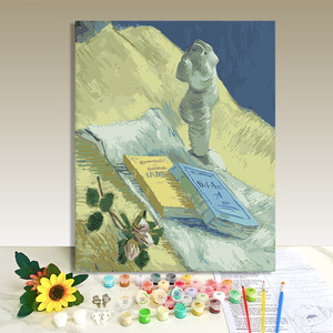 2026 Paint By Numbers Canvas Art Kit Still Life Books Sculpture Digital Printing Rectangle Handpainted DIY Painting Set - Product Image 1
