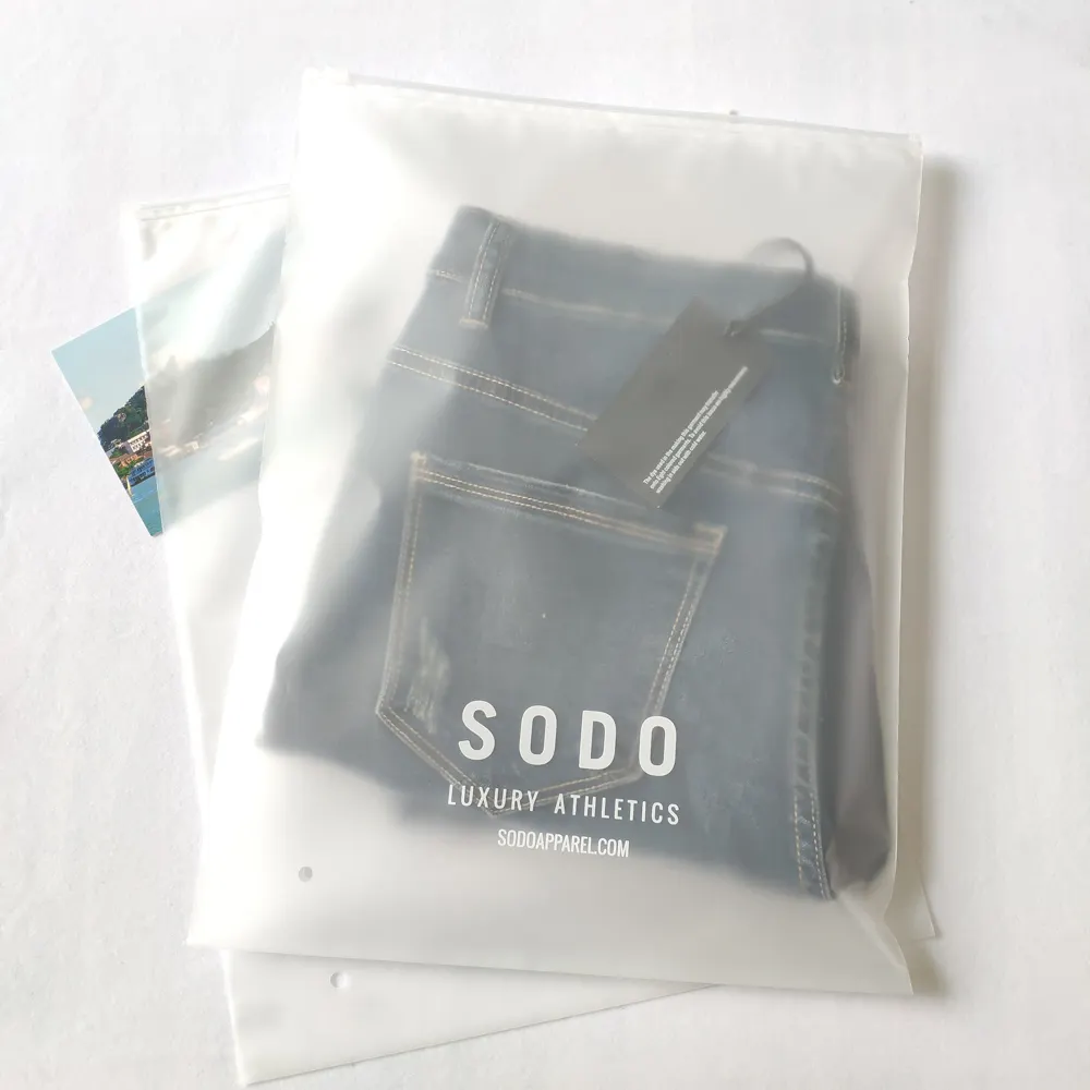 Impressão personalizada fosca deslizante de plástico, embalagem fosco vestido de zíper saco