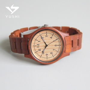 2018 Venta caliente sándalo rojo relojes de cuarzo Digital hecha a mano de madera <span class=keywords><strong>reloj</strong></span> de pulsera logotipo personalizado - Product Image 4