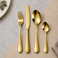 Ensemble de couverts modernes de luxe en acier inoxydable poli miroir pour mariage, hôtel, dîner