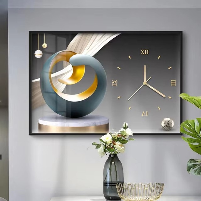 Meter Box Decorative Painting New Dining Room Clock Mural Blocking Strong and Weak Distribution Box Clock Wall Art