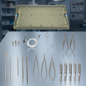 Ensemble de 21 instruments chirurgicaux en acier inoxydable pour la cataracte, outils de microchirurgie, kit ophtalmique avec plateau de stérilisation, usage hospitalier - Product Image 4