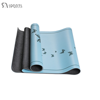 Tapis de yoga en PU écologique, durable, extra épais, pliable, antidérapant, avec logo personnalisé, système d'alignement corporel, personnalisable