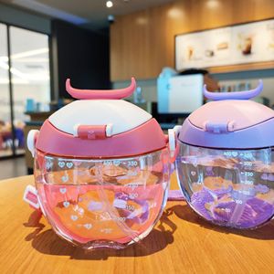 Bouteille d'eau pour bébé C48 avec couvercle rebondissant coloré, adorable forme de beignet, en matériau de qualité alimentaire - Product Image 6