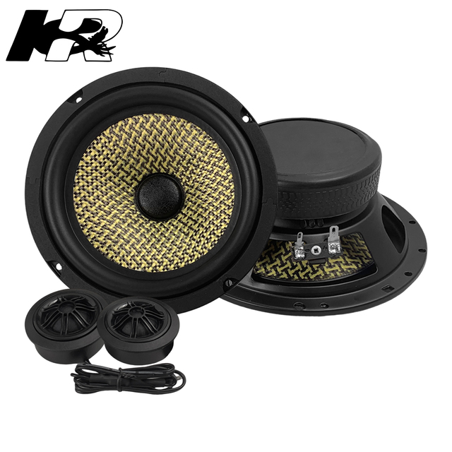 6.5Inch Yellow Glass Fiber Cone Car Coaxial Speakers Neodymium Magnet Pair 6.5 Car Speaker System Replacement Upgrade for Stereo