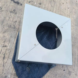 Cache-poteau d'éclairage décoratif <span class=keywords><strong>en</strong></span> deux parties, rond et carré, <span class=keywords><strong>en</strong></span> aluminium et acier, pour poteau de parking, avec enjoliveur de fixation - Product Image 3