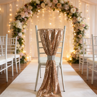 Ceinture de chaise Chiavari à paillettes Champagne, décor de mariage à la mode, couleur or Rose