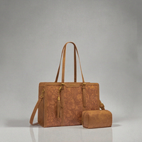 Sacs à bandoulière LOVEVOOK pour femmes, vintage, en PU, résistants à l'eau, avec fermeture éclair, grande capacité, pour ordinateur portable, sac fourre-tout 15,6 pouces, sacs à main brodés