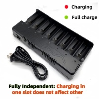 Chargeur de batterie intelligent à 8 baies avec sortie 6A, prend en charge plusieurs types de batteries, y compris 26650, 18650, 14500, 16340
