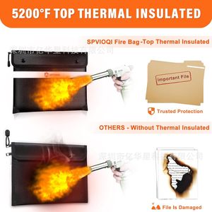 Sac à documents ignifuge Spvioqi 002 noir, isolé thermiquement, imperméable, pliable, pour la protection des dossiers importants - Product Image 1