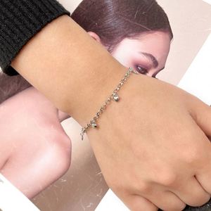 Dylam Simple Design 925 Sterling Silver Rhodium Plated Tiny Heart Pendant Link Chain Stacking <b>Bracelet</b> - Product Image 3