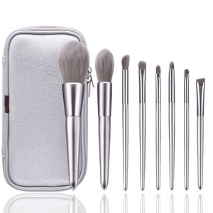 MSQ Luxury High Quality <strong>Silver</strong> Wood Handle <strong>Eye</strong> <strong>Makeup</strong> Brush Set Factory Price Wholesale for Face <strong>Makeup</strong> - Product Image 1