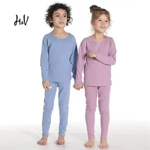 LH-Conjuntos de ropa interior térmica para niños y niñas, ropa interior sin costuras, Otoño e Invierno