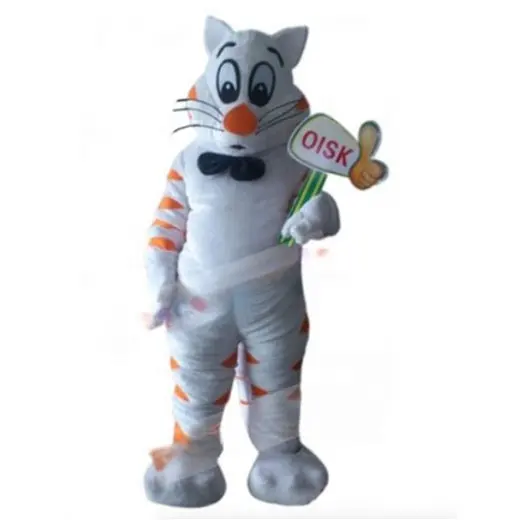 Funtoys kostum maskot Cosplay kartun dewasa hewan dasi kupu-kupu hitam kucing putih dan oranye untuk iklan