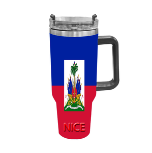 Gobelet isotherme en acier inoxydable de 40 oz avec drapeau personnalisé du Belize, impression intégrale, tasse de voyage pour les longues heures de conduite et la randonnée en forêt - Product Image 6