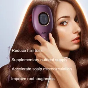 Peigne de massage vibrant pour le cuir chevelu aux huiles essentielles, rouge et bleu, pour la croissance des cheveux et la lutte contre la chute des cheveux - Masseur capillaire vibrant - Product Image 4