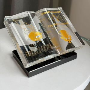 Prix de gros de trophée de forme de <span class=keywords><strong>livre</strong></span> d'ADL de haute qualité nouveau design pour des enseignants d'événements scolaires de l'usine d'artisanat en cristal - Product Image 4