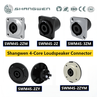 Connecteur audio durable 4 broches en forme de D pour intérieur, prise Speakon plaquée or/étain, coque métal et plastique, conforme UL94 V-0