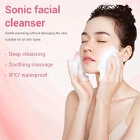 Appareil de nettoyage du visage électrique, nettoyage des pores, massage par vibration sonique, tête de brosse en silicone, appareil de nettoyage du visage, étanche IPX7