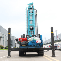 Foreuse pneumatique diesel robuste pour puits d'eau, machine DTH de 500 m avec compresseur d'air sur chenilles