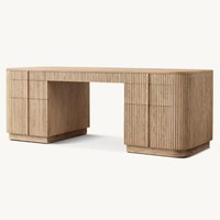 Bureau de travail en bois massif de style rétro américain, meuble de rangement pour villa et hôtel, bureau durable au design unique