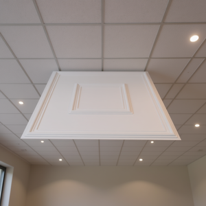 Placas de techo de PVC de 24 x 24 pulgadas, cuadradas, de diseño moderno, para empotrar, impermeables, resistentes al fuego, para rejilla de techo. - Product Image 2