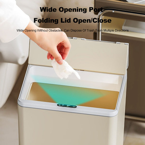 Nouveau design de poubelle à capteur intelligent pour la maison 17l avec couvercle ouvert électrique automatique pour la salle de bain - Product Image 5