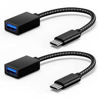 Adaptor USB C ke USB 3.0 OTG 10Gbps Aluminium Alloy Tipe C Female ke USB Female untuk Laptop