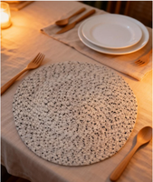 Napperon de table en PP tissé style nordique, motif or et argent, imperméable, résistant à l'huile, isolant thermique, dessous de verre moderne en plastique pour aliments