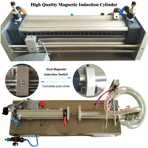 Einzel köpfe Pneumatische Flüssigkeits füll maschine Halbautomat ische quantitative Fruchtsaft-Getränke kolben füller 100-1000ml - Product Image 2
