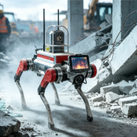 Robot chien quadrupède industriel robuste pour l'inspection, le sauvetage et les opérations en extérieur D50