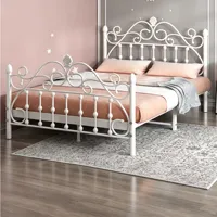 Lit en Fer Moderne et Simple Double 1,5 Mètres, Lit en Fer pour Enfants 1,8, Cadre de Lit en Fer Princesse Tendance, Lit Simple Nordique 1,2 Mètres