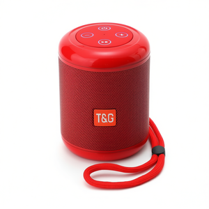 T&G Portable <b>Bluetooth</b> <b>Speaker</b> Red <b>With</b> Carry Strap Compact Wireless Audio For Outdoor Use - Product Image 2