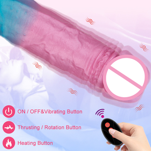 Vibrador realista com controle remoto empurrando aquecimento inteligente para G Spot Arousal impermeável equipamento recarregável - Product Image 2