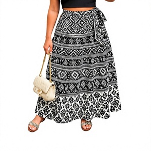 High Quality New Wrap <b>Skirt</b> Women Bohemian <b>Patchwork</b> Floor-Length <b>Skirts</b> Casual Eco-Friendly Breathable Custom Natural Waist - Product Image 1