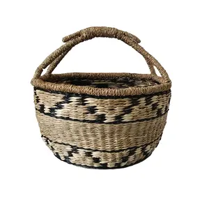 Vietnam wholesale christmas seagrass storage woven wicker shoulder bag women high quality good price